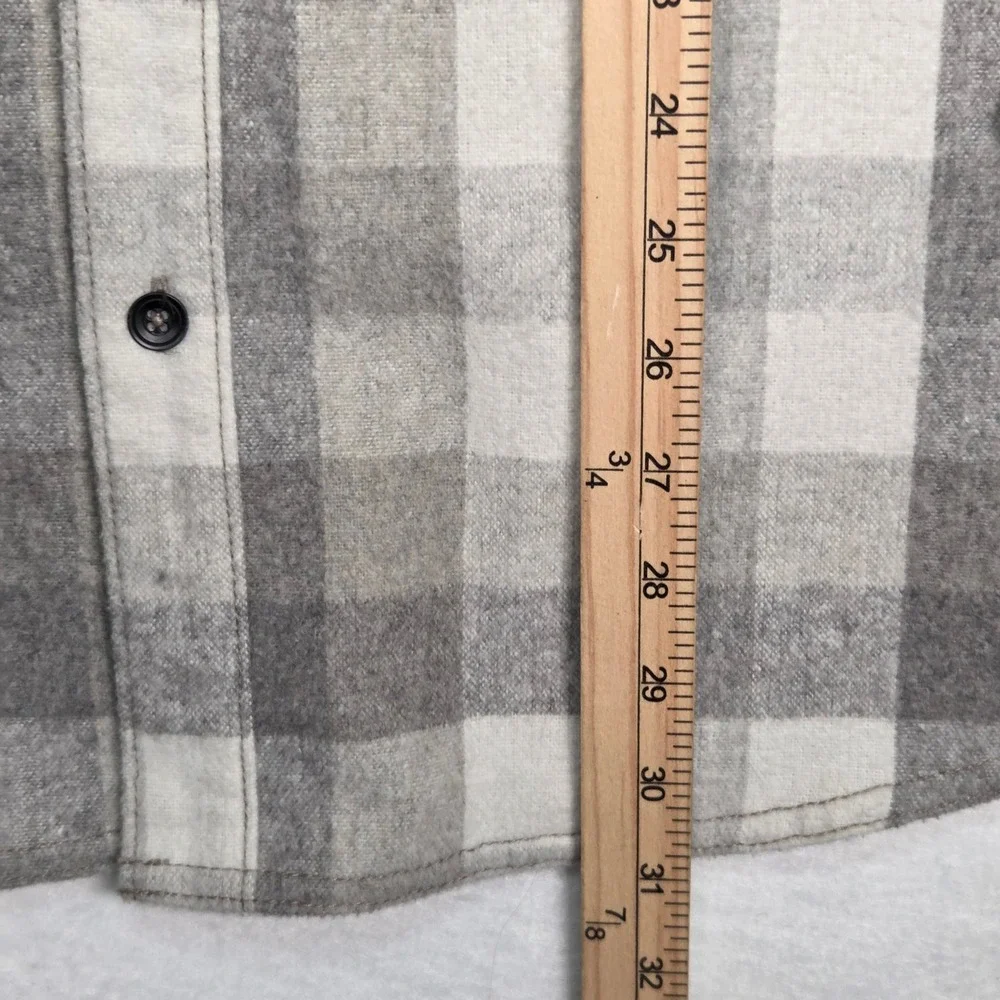 Jeremiah Flannel Shirt‎ Mens XL Gray Plaid Wool Blend Long Sleeve Button Up